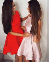 High Low Short Prom Dress, Sleeveless Cheap Homecoming Dress, Party Dress